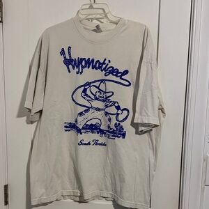 Hypnotized South Florida Graphic Men's T-Shirt - White with Blue Print